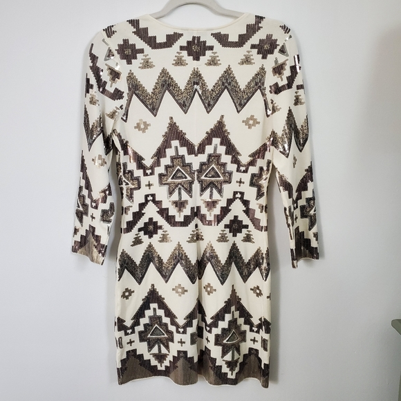 Express Off-white Sequin Dress | M - Picture 4 of 8